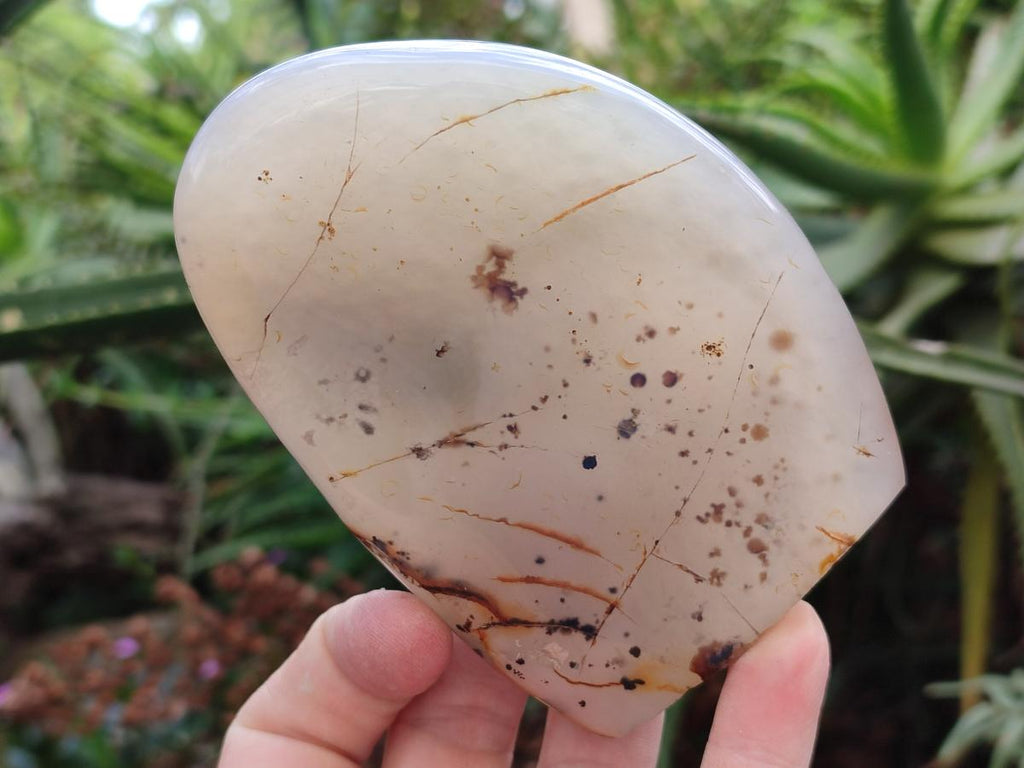 Polished and Natural Dendritic Agate Standing Display Pieces x 4 From Moralambo, Madagascar