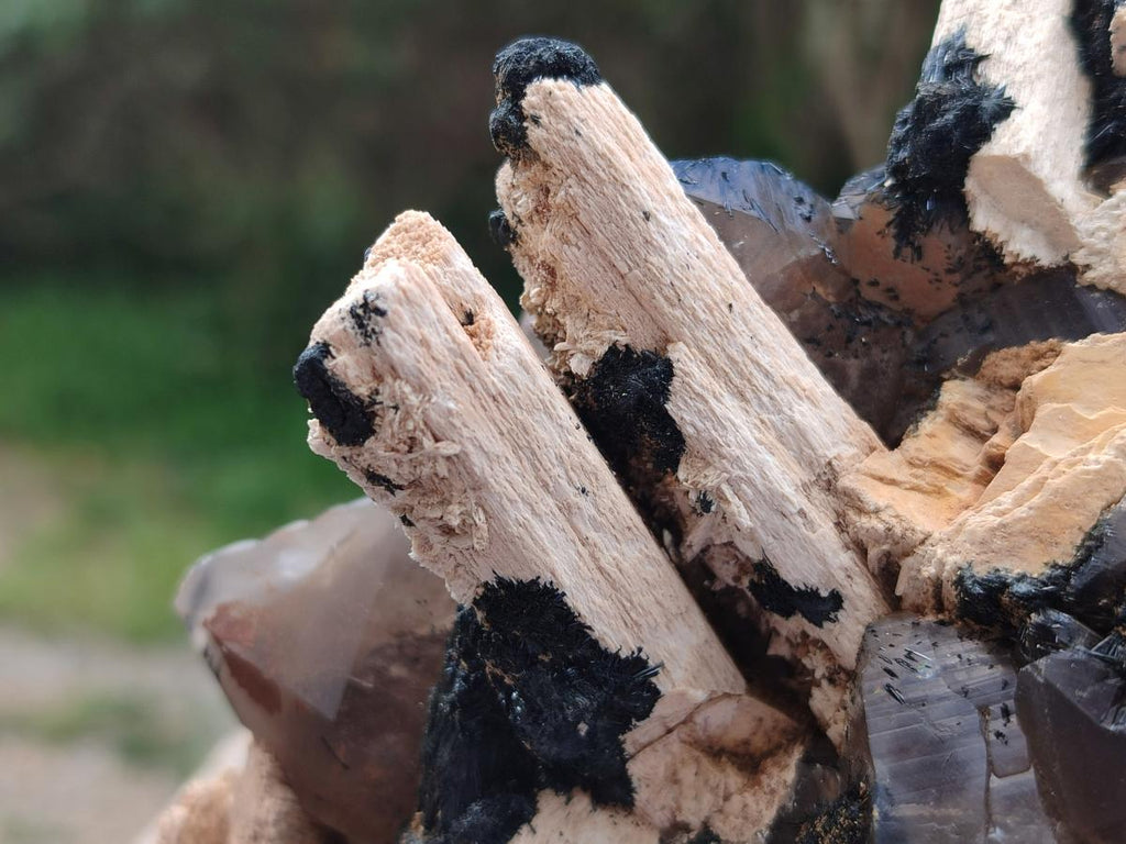 Natural Smokey Quartz Clusters with Associated Minerals x 2 From Erongo, Namibia