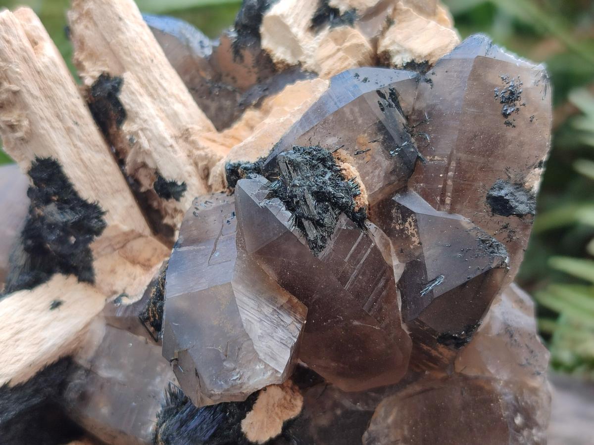 Natural Smokey Quartz Clusters with Associated Minerals x 2 From Erongo, Namibia