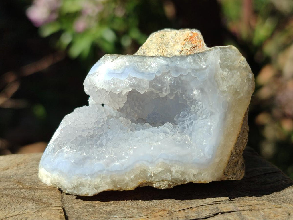 Polished One Side Blue Lace Agate Geodes x 12 From Nsanje, Malawi