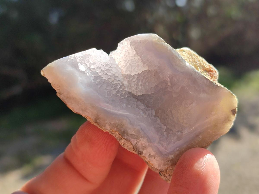 Polished One Side Blue Lace Agate Geodes x 12 From Nsanje, Malawi
