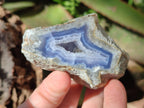 Polished One Side Blue Lace Agate Geodes x 12 From Nsanje, Malawi
