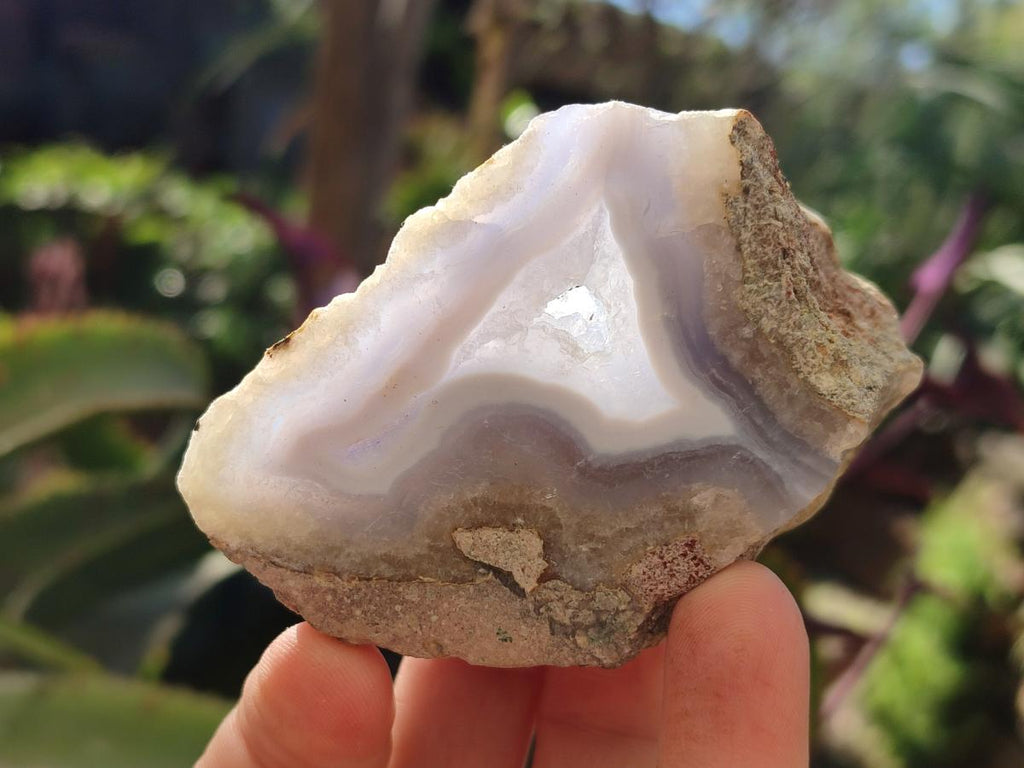 Polished One Side Blue Lace Agate Geodes x 12 From Nsanje, Malawi