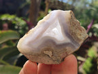 Polished One Side Blue Lace Agate Geodes x 12 From Nsanje, Malawi