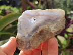 Polished One Side Blue Lace Agate Geodes x 12 From Nsanje, Malawi