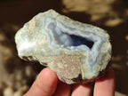 Polished One Side Blue Lace Agate Geodes x 12 From Nsanje, Malawi