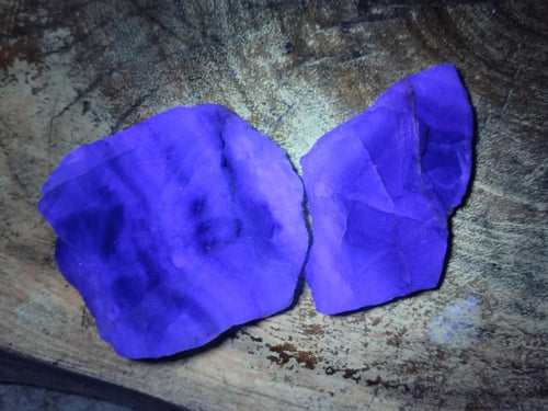 Polished One Side Watermelon Fluorite Slices x 6 From Uis, Namibia