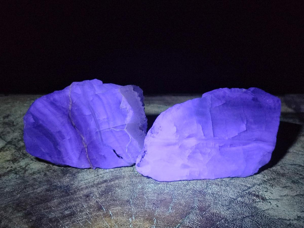 Polished One Side Watermelon Fluorite Slices x 6 From Uis, Namibia