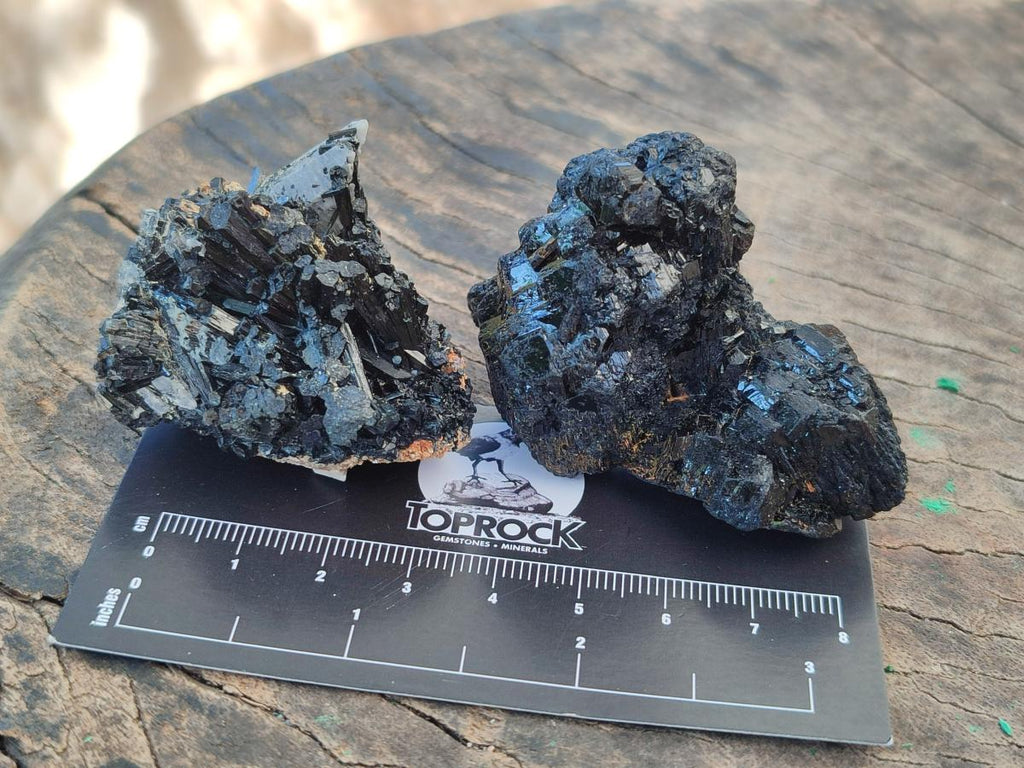 Natural Schorl Black Tourmaline Specimens with Associated Minerals x 18 From Erongo, Namibia