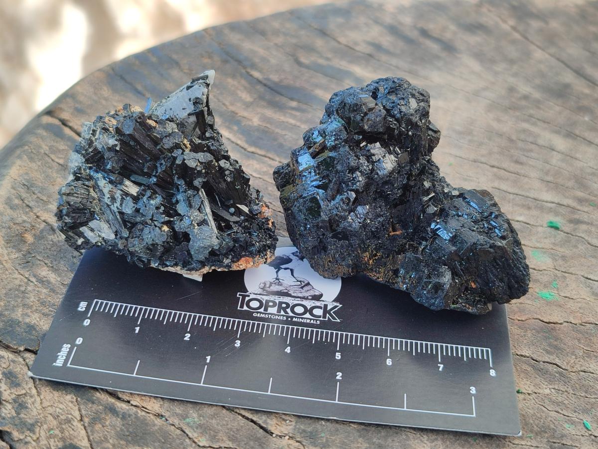 Natural Schorl Black Tourmaline Specimens with Associated Minerals x 18 From Erongo, Namibia
