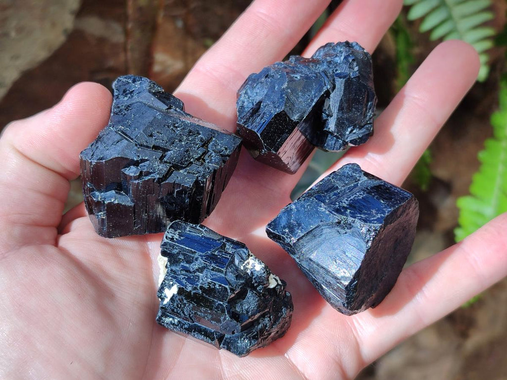 Natural Schorl Black Tourmaline Specimens with Associated Minerals x 18 From Erongo, Namibia