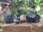 Natural Schorl Black Tourmaline Specimens with Associated Minerals x 18 From Erongo, Namibia