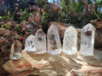 Polished Clear and Smokey Quartz Crystals x 6 From Madagascar