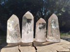 Polished Clear and Smokey Quartz Crystals x 6 From Madagascar
