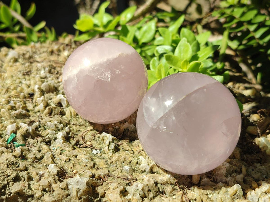 Polished Gemmy Rose Quartz Spheres x 6 From Madagascar