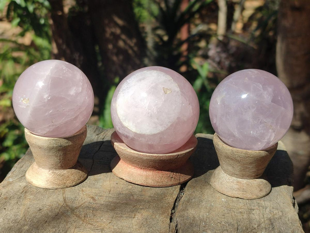 Polished Gemmy Rose Quartz Spheres x 6 From Madagascar