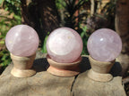 Polished Gemmy Rose Quartz Spheres x 6 From Madagascar