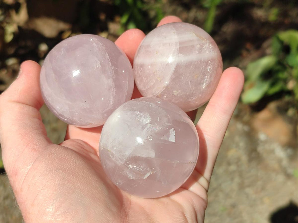 Polished Gemmy Rose Quartz Spheres x 6 From Madagascar