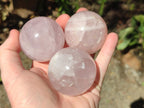 Polished Gemmy Rose Quartz Spheres x 6 From Madagascar