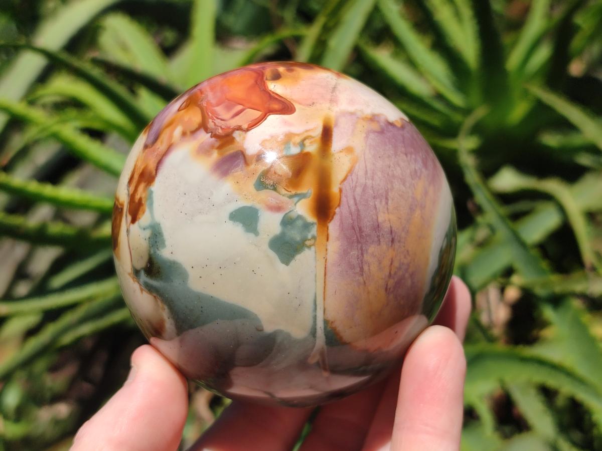 Polished Polychrome Jasper Spheres x 2 From Androka, Madagascar