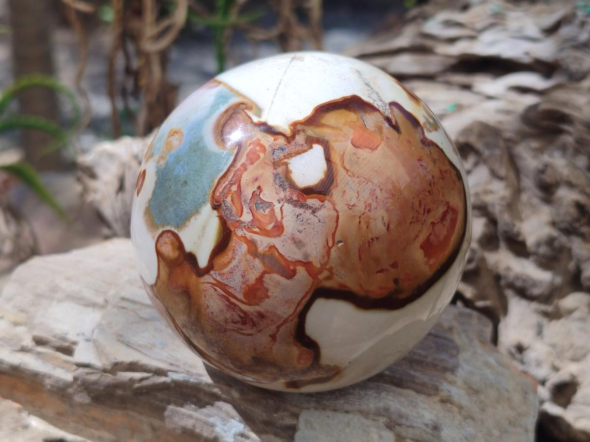Polished Polychrome Jasper Spheres x 2 From Androka, Madagascar
