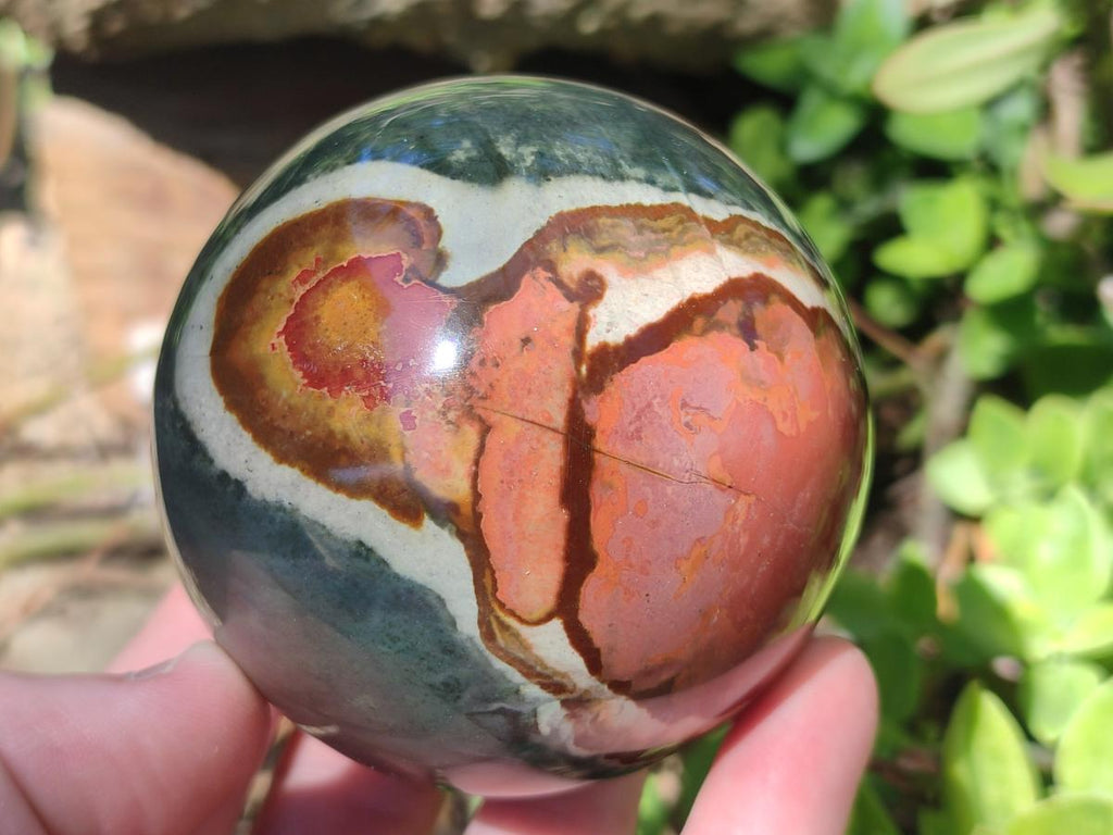 Polished Polychrome Jasper Spheres x 2 From Androka, Madagascar