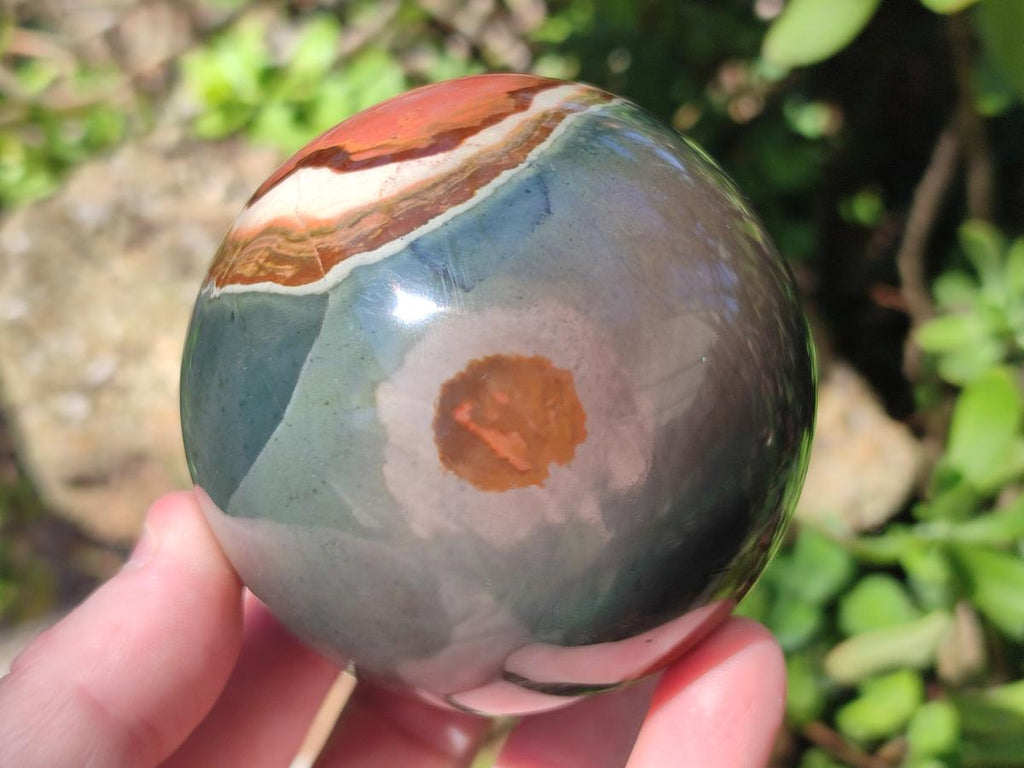 Polished Polychrome Jasper Spheres x 2 From Androka, Madagascar