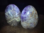 Polished Chevron Amethyst Standing Display Pieces x 2 From Zambia