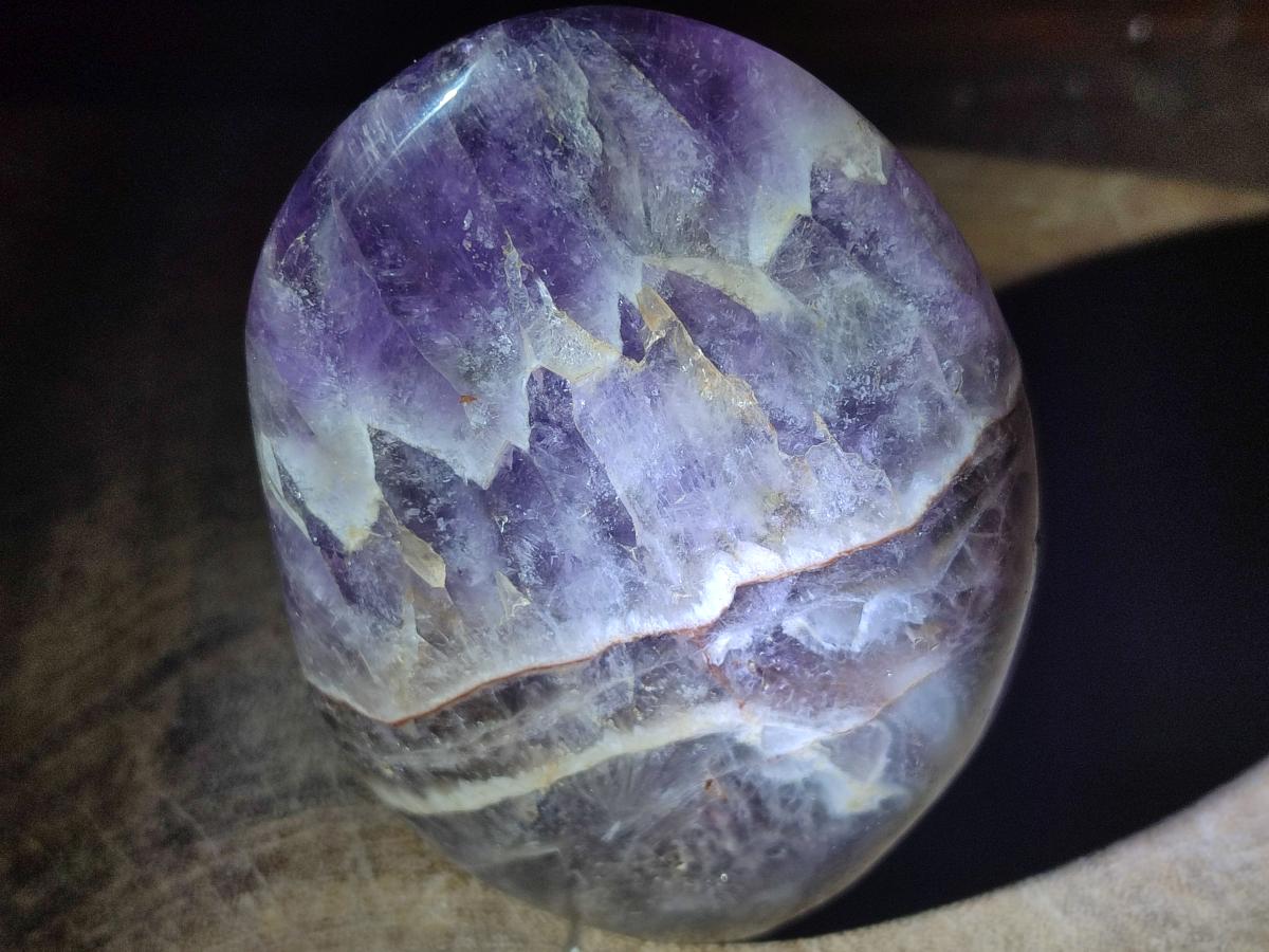 Polished Chevron Amethyst Standing Display Pieces x 2 From Zambia