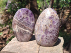 Polished Chevron Amethyst Standing Display Pieces x 2 From Zambia