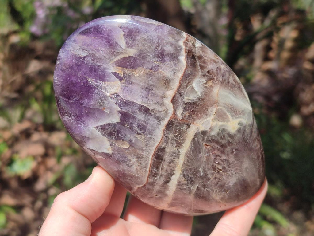 Polished Chevron Amethyst Standing Display Pieces x 2 From Zambia