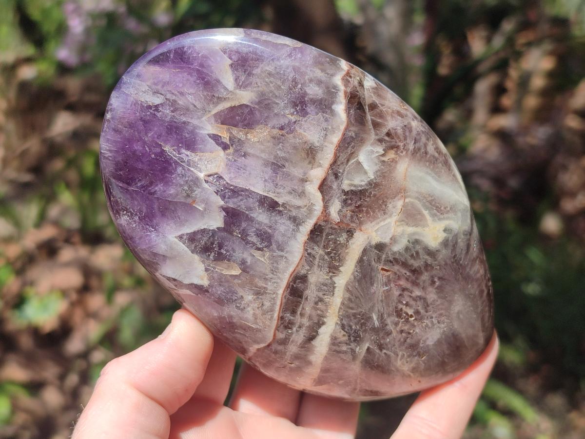 Polished Chevron Amethyst Standing Display Pieces x 2 From Zambia