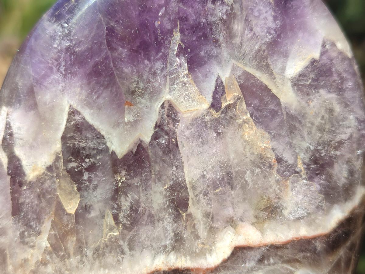 Polished Chevron Amethyst Standing Display Pieces x 2 From Zambia