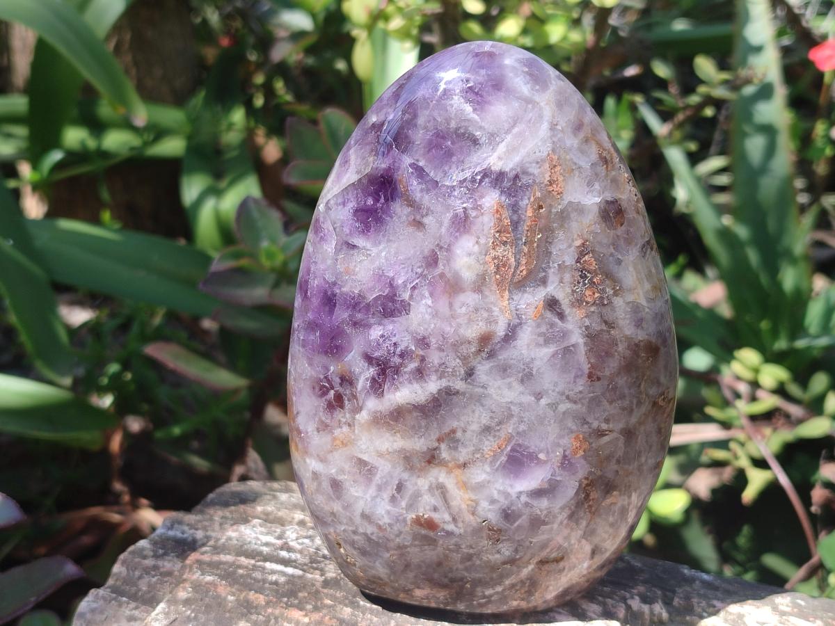 Polished Chevron Amethyst Standing Display Pieces x 2 From Zambia