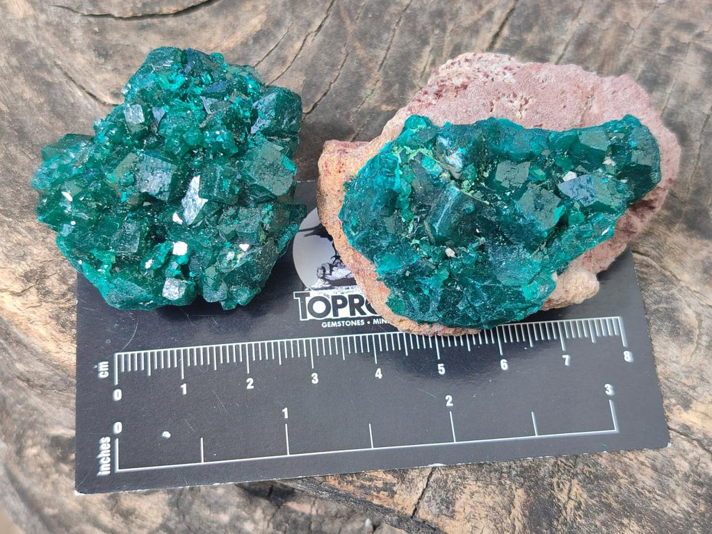 Natural Dioptase Specimens on Dolomite Matrix x 12 From Tantara Mine, Congo