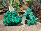 Natural Cabinet Size Silky Malachite Specimens x 2 From Kasompe, Congo