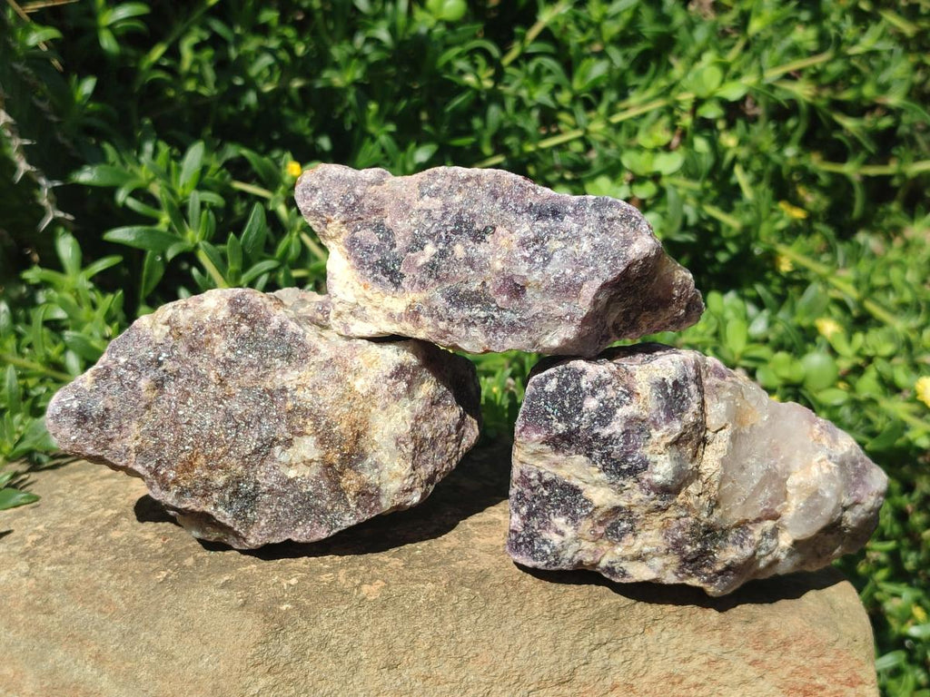 Natural Lepidolite Cobbed Specimens x 12 From Zimbabwe