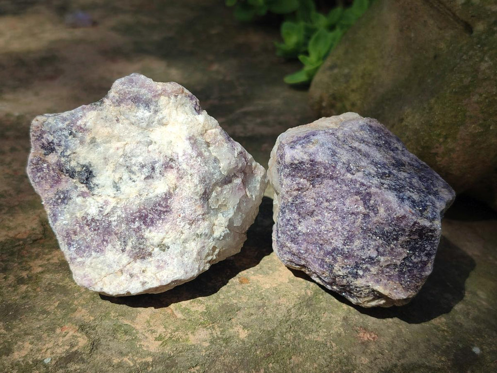 Natural Lepidolite Cobbed Specimens x 12 From Zimbabwe