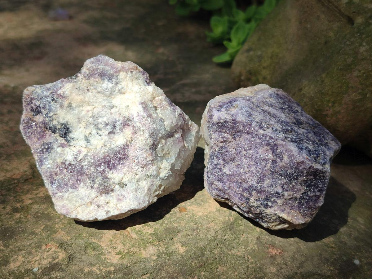 Natural Lepidolite Cobbed Specimens x 12 From Zimbabwe