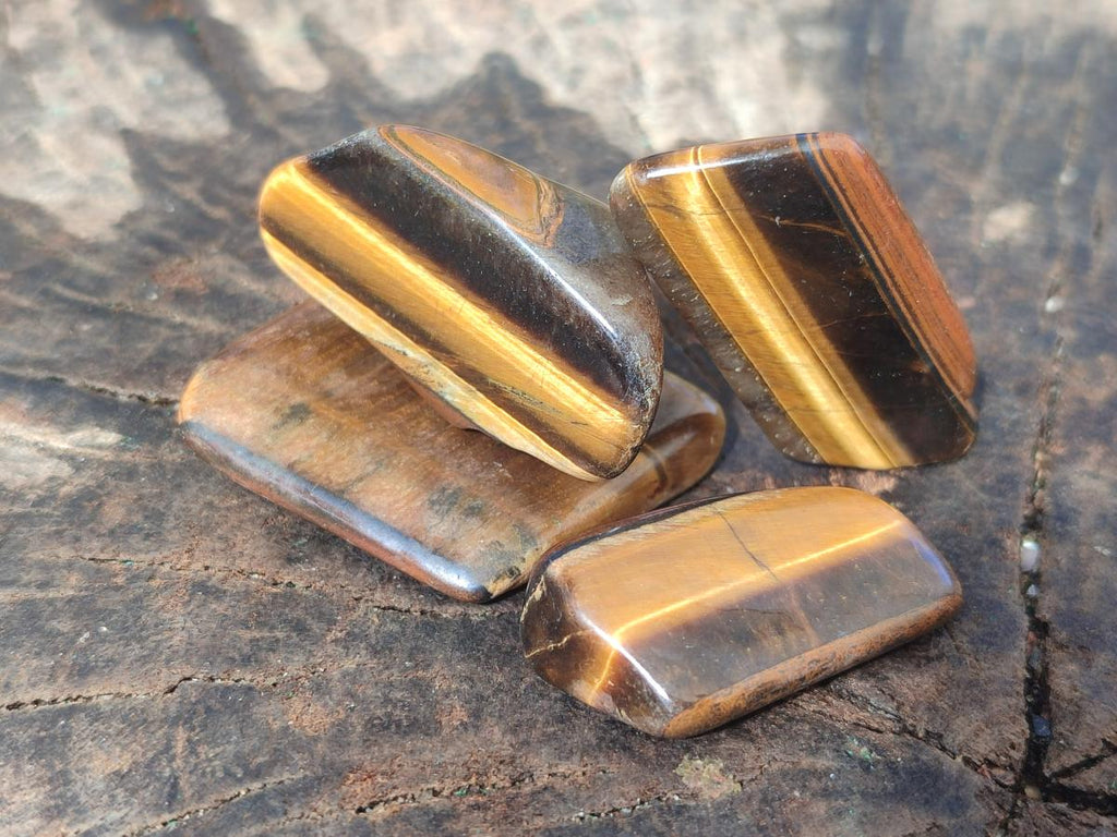 Polished Golden Tigers Eye Sliced Free Forms x 73 From Prieska, South Africa