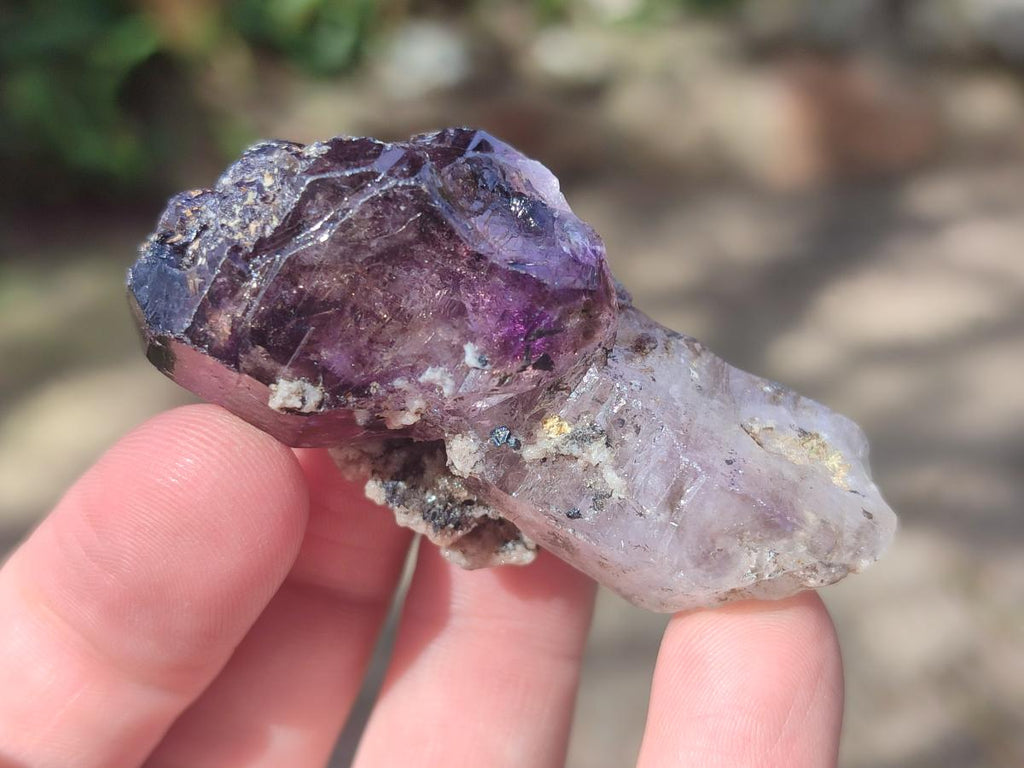 Natural Smokey Window Amethyst Crystals x 24 From Chiredzi, Zimbabwe