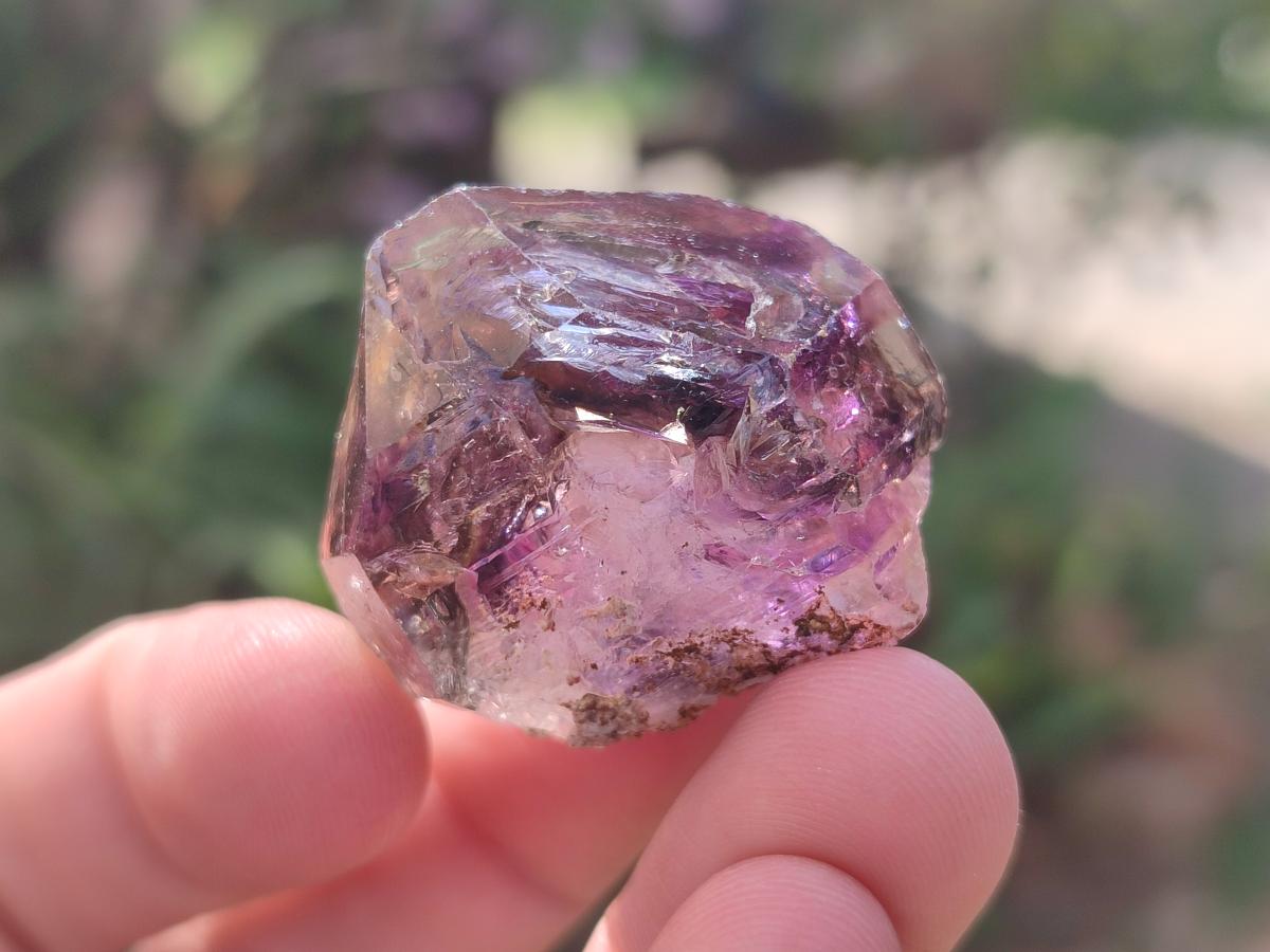 Natural Smokey Window Amethyst Crystals x 24 From Chiredzi, Zimbabwe