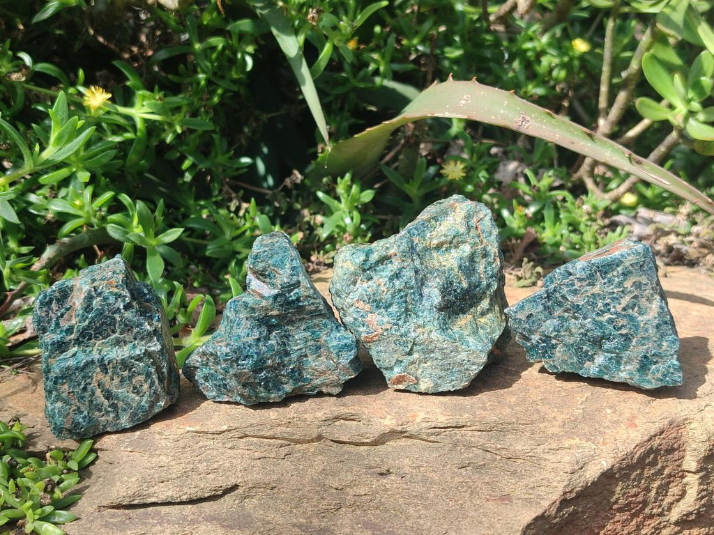 Natural Blue Apatite Cobbed Specimens x 24 From Betroka, Madagascar