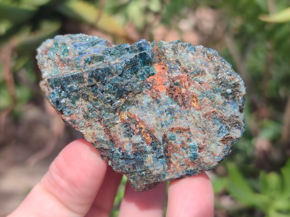 Natural Blue Apatite Cobbed Specimens x 24 From Betroka, Madagascar