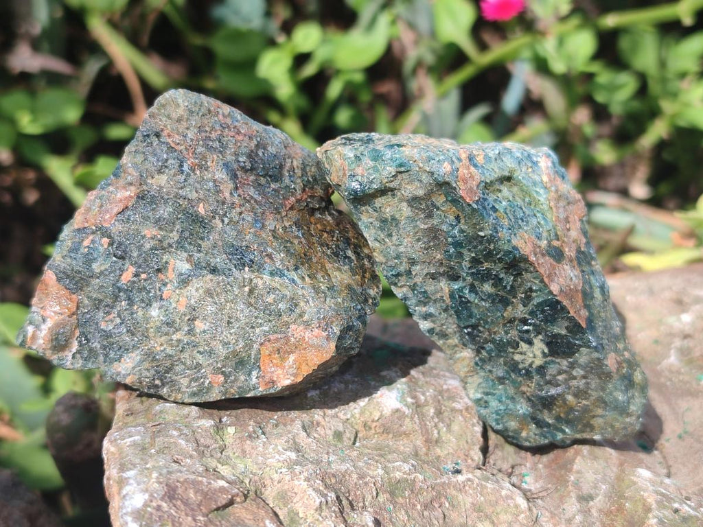 Natural Blue Apatite Cobbed Specimens x 24 From Betroka, Madagascar