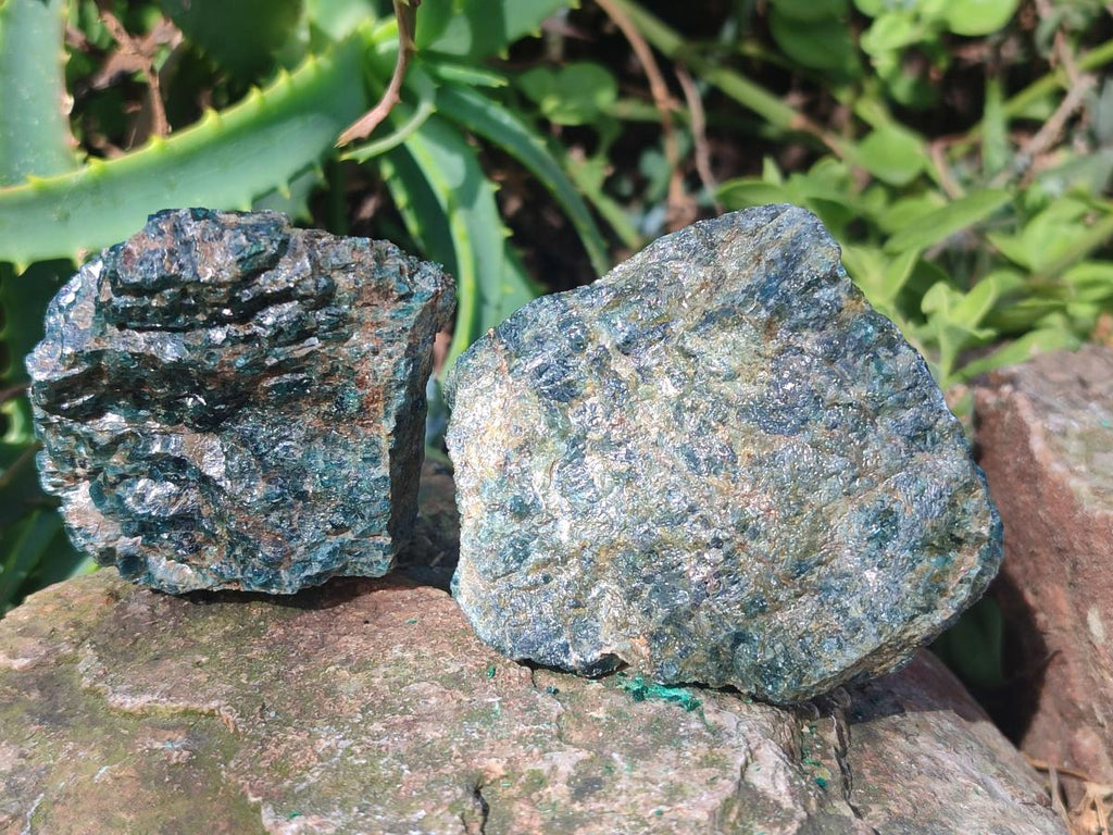Natural Blue Apatite Cobbed Specimens x 24 From Betroka, Madagascar