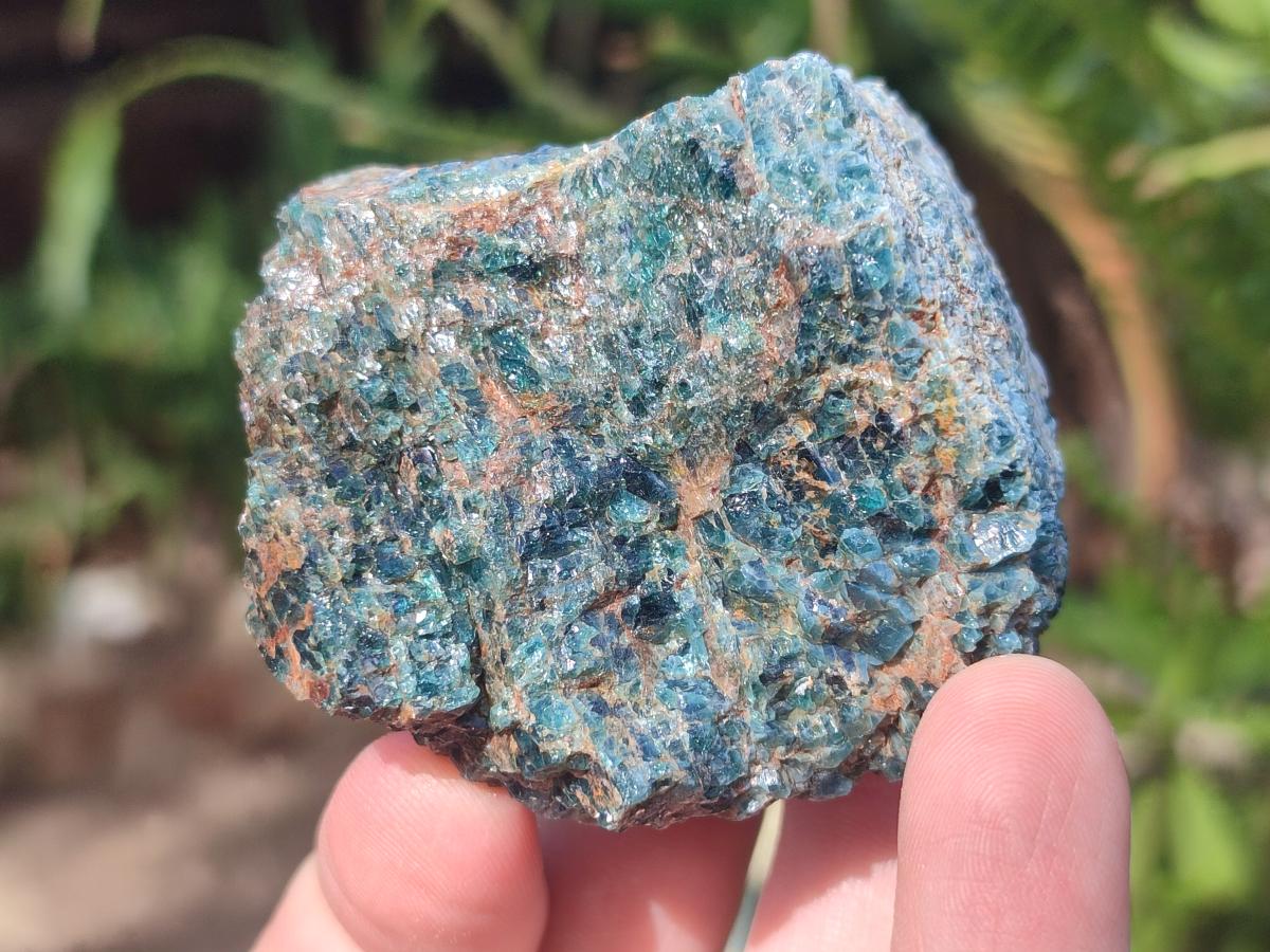 Natural Blue Apatite Cobbed Specimens x 24 From Betroka, Madagascar