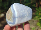Polished and Natural Blue Lace Agate Standing Display Pieces x 6 From Nsanje, Malawi