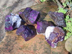 Natural Metallic Cobbed Purpurite Specimens x 6 From Erongo, Namibia