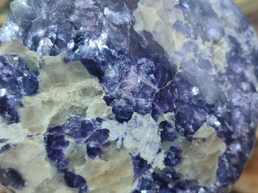 Polished Large One Side Lithium Silver Leaf Lepidolite x 3 From Zimbabwe